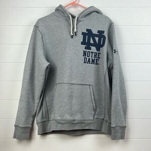 Under armour cold gear notre dame hoodie loose large grey blue